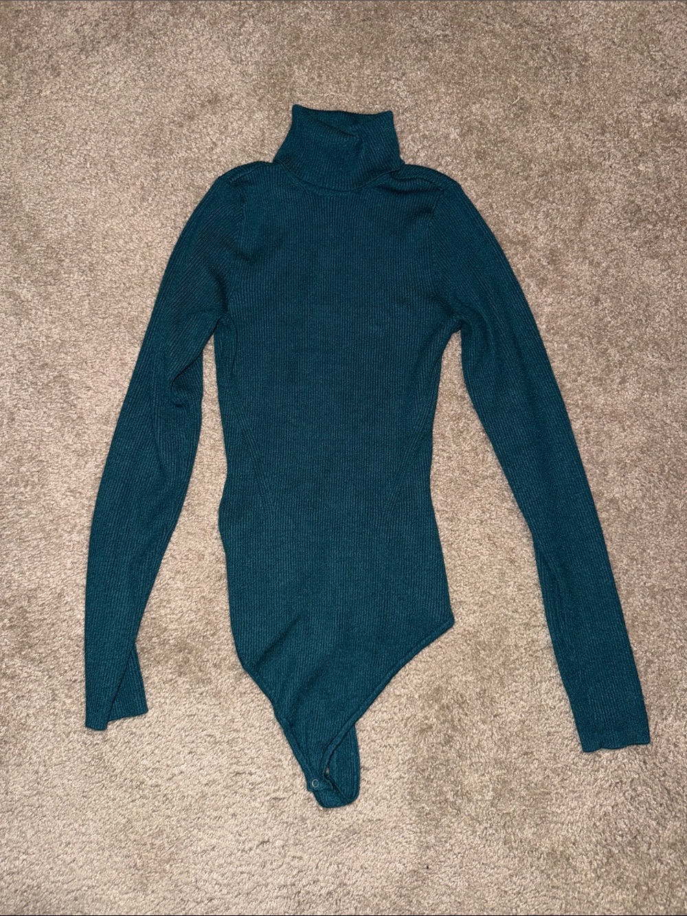 Abercrombie & Fitch Teal Ribbed Turtleneck Bodysuit